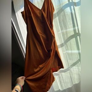 Better Be Orange Satin Slip Dress